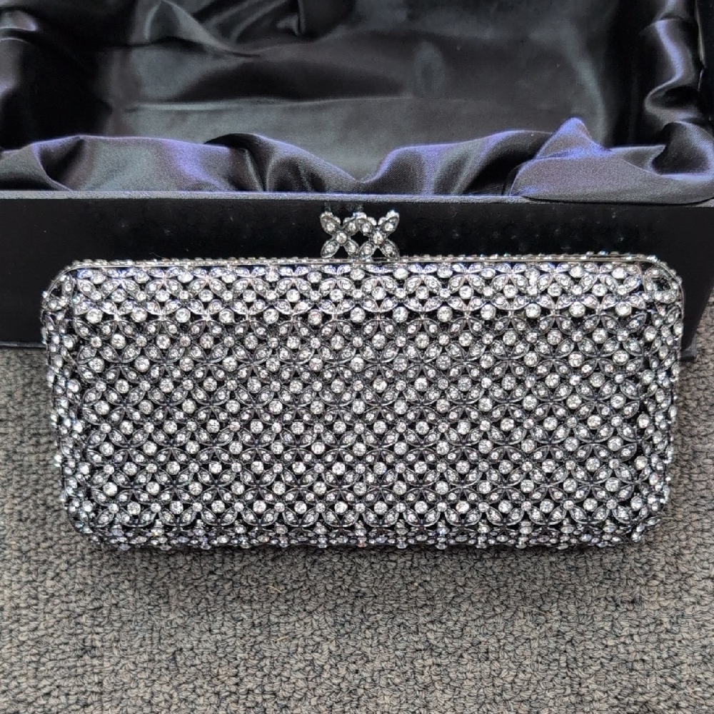 Sparkling Silver Rhinestone Clutch
